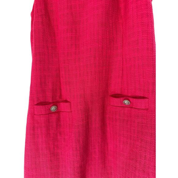 Karl Lagerfeld Dress Pink Sleeveless Tweed Twee Preppy Academia Work Size 8 - Picture 4 of 12